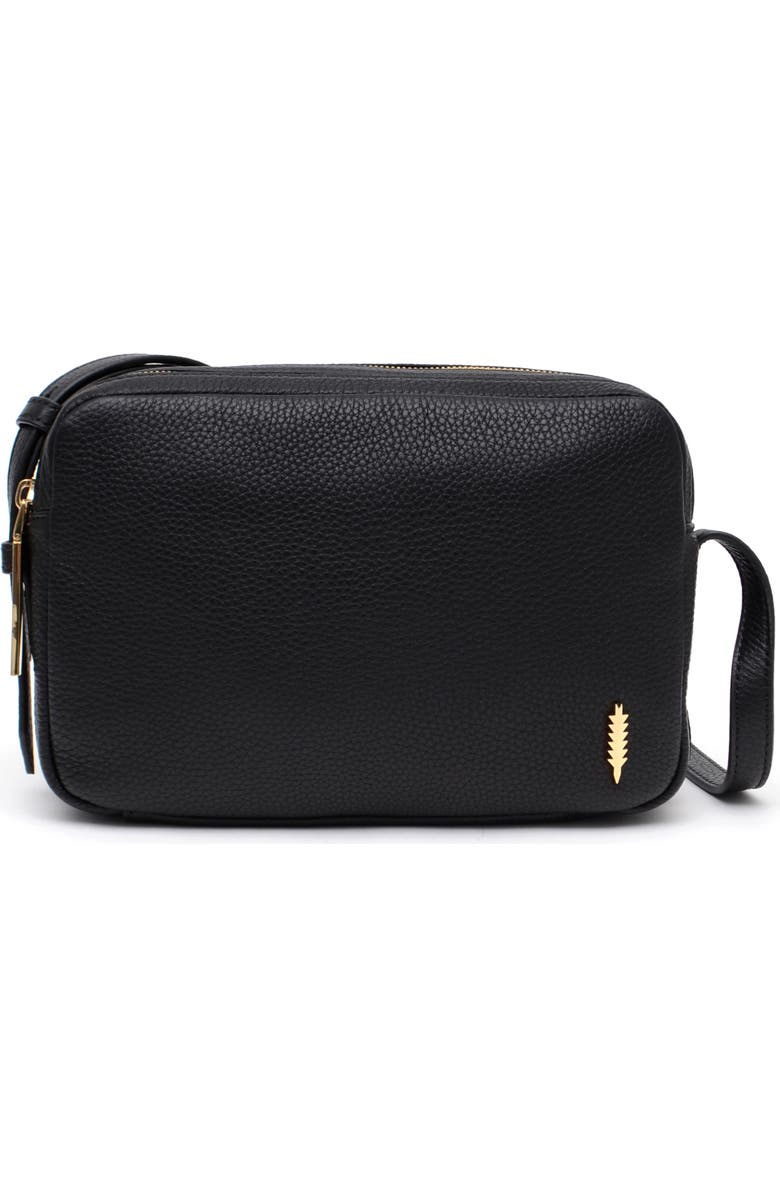 Thacker Shay Leather Camera Crossbody Bag, Main, color, Black