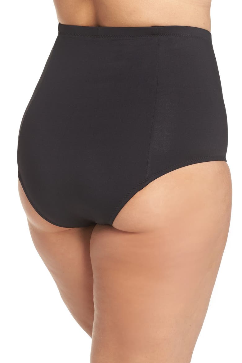 Color Code High Waist Bikini Bottoms, Alternate, color, BLACK