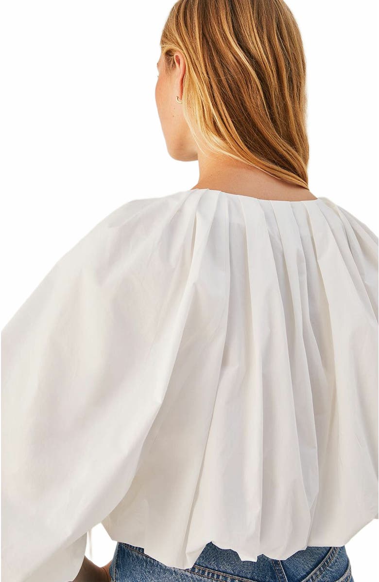 Rebecca Taylor Cotton Bubble Top, Alternate, color, Milk