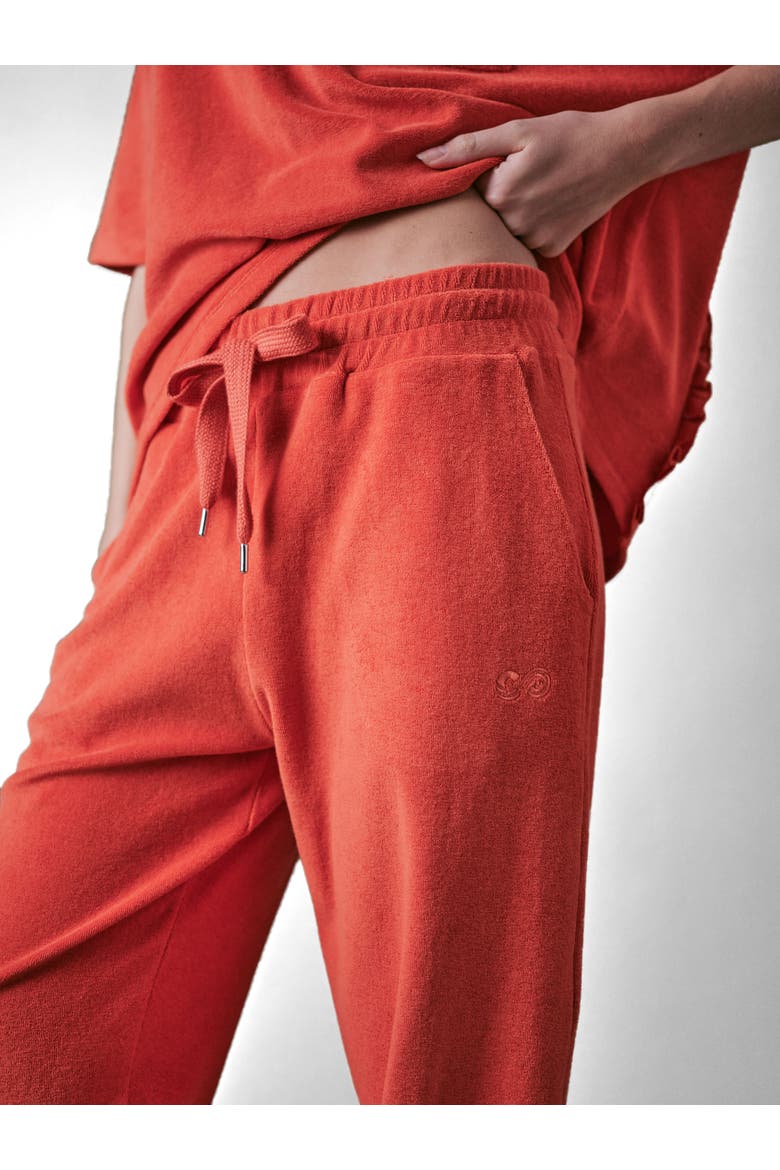 Sea Coral Slim Terry Pant, Alternate, color, Burnt Orange
