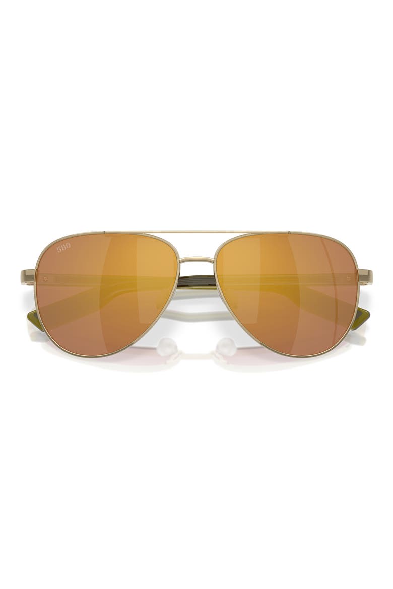 57mm Polarized Pilot Sunglasses, Alternate, color, BRUSHED GOLD/ GOLD MIRROR 580G