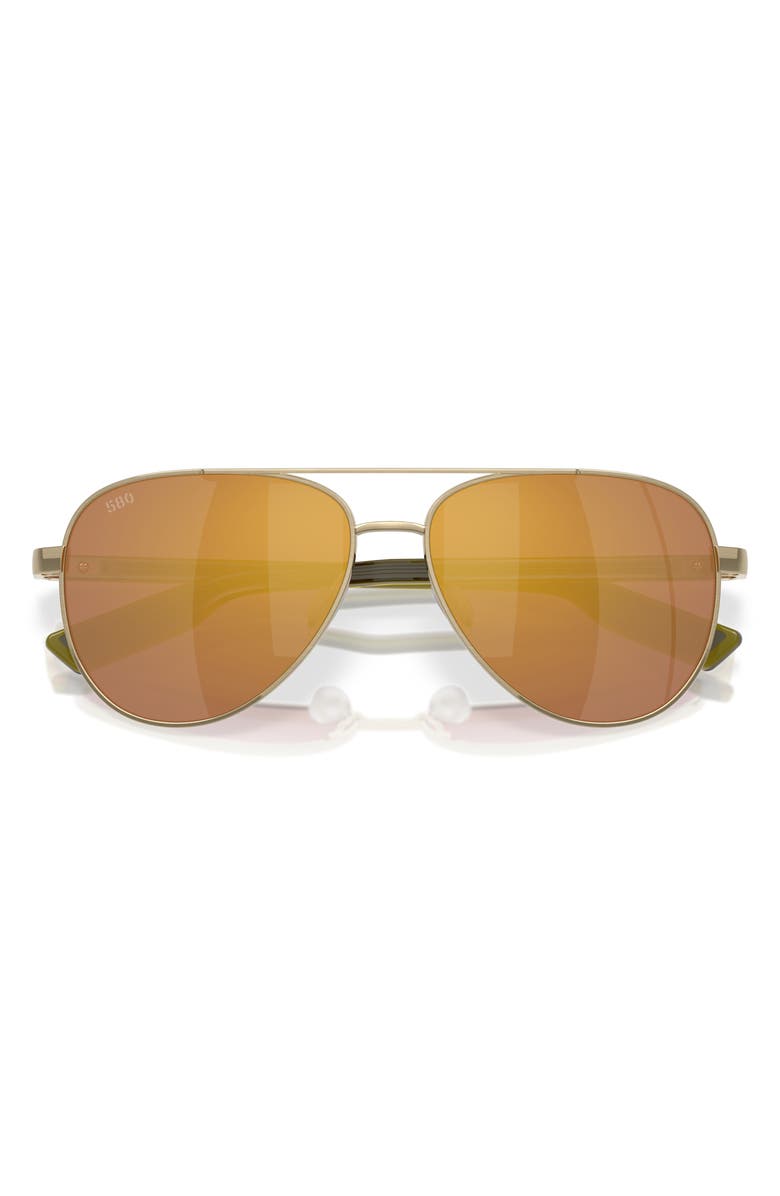 Costa Del Mar 57mm Polarized Pilot Sunglasses, Alternate, color, Brushed Gold/ Gold Mirror 580G