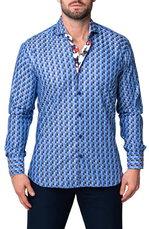 Einstein Burn Blue Button-Up Shirt