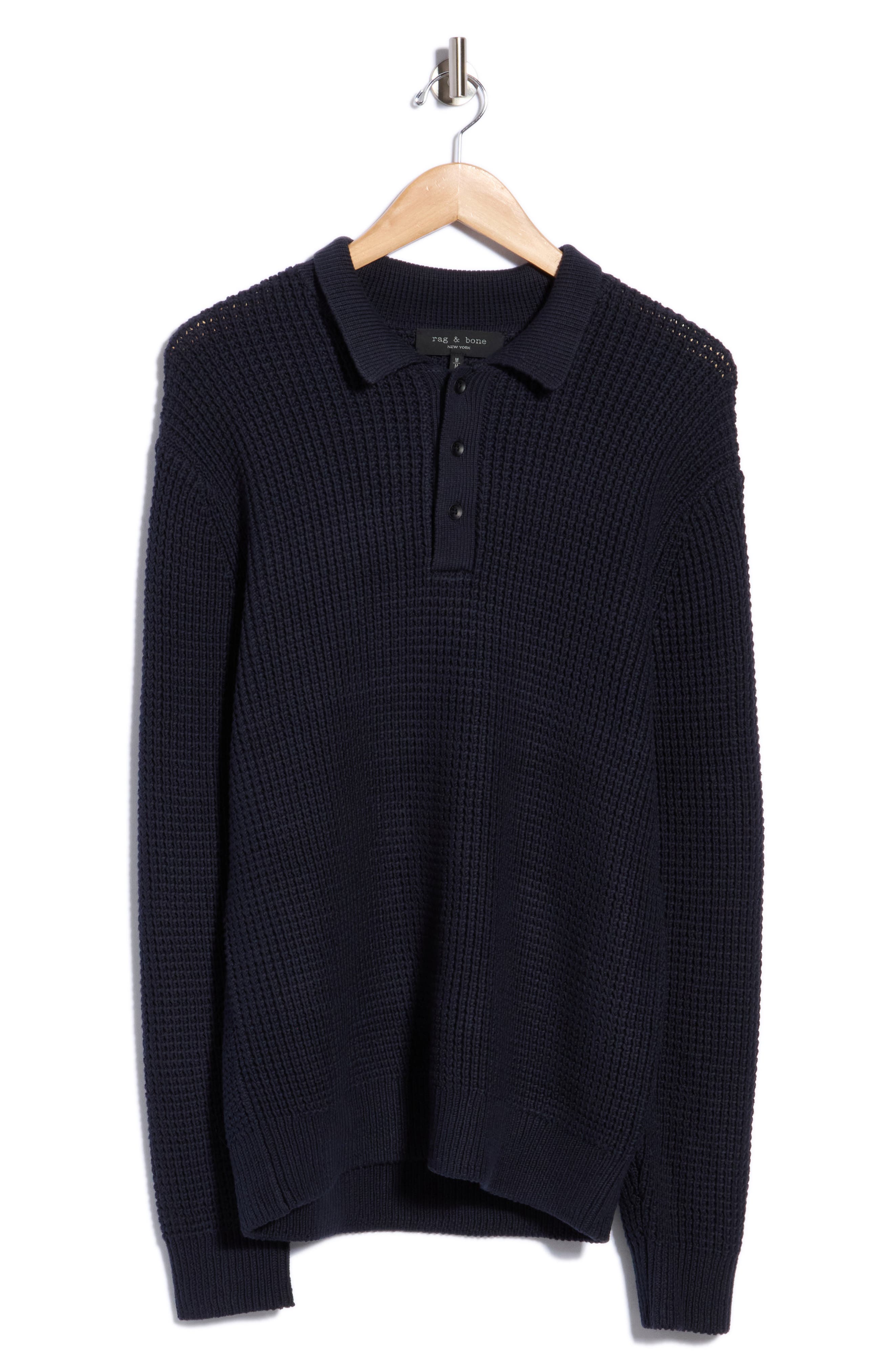 Baldwin Waffle Long Sleeve Sweater Polo