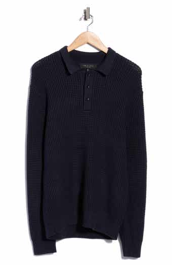 Baldwin Waffle Long Sleeve Sweater Polo