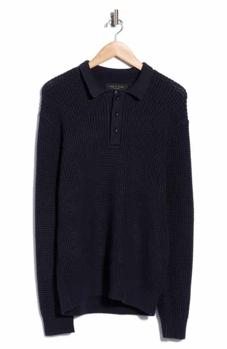 Baldwin Waffle Long Sleeve Sweater Polo