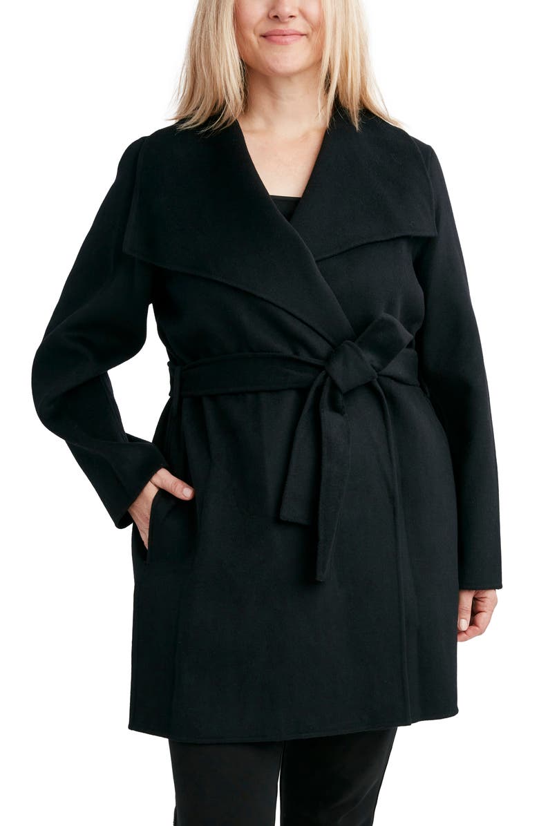 Tahari Ella Wool Blend Wrap Coat, Main, color, 