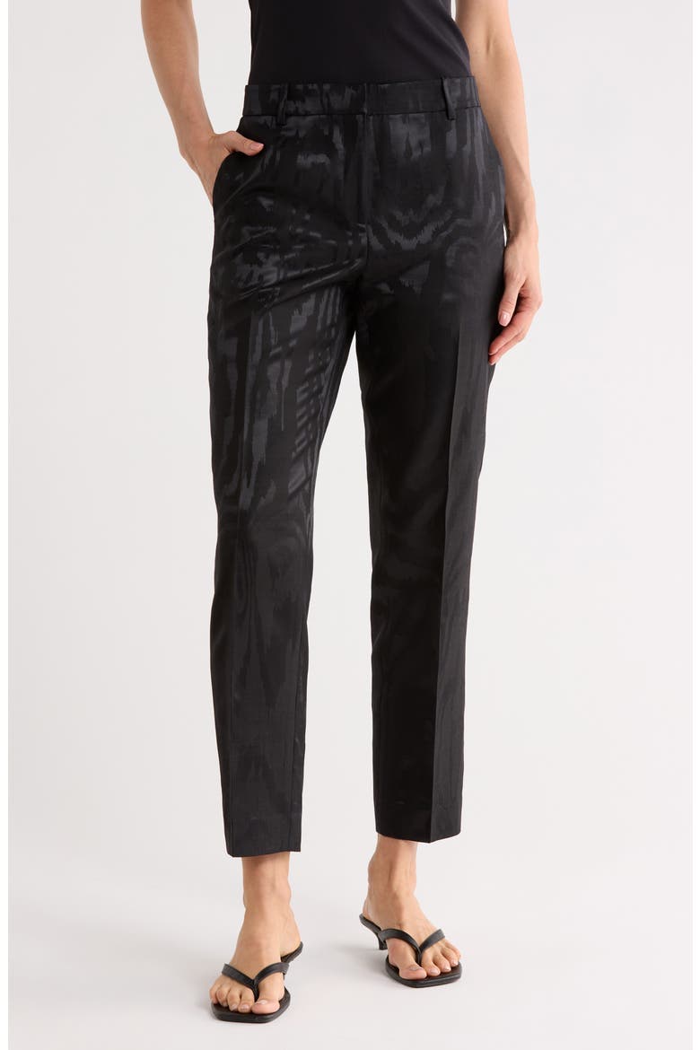 Clinton Wool & Silk Ankle Pants, Main, color, BLACK
