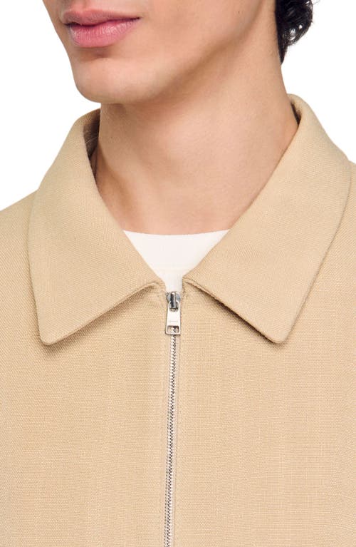 Sandro Zip-up Jacket In Oats