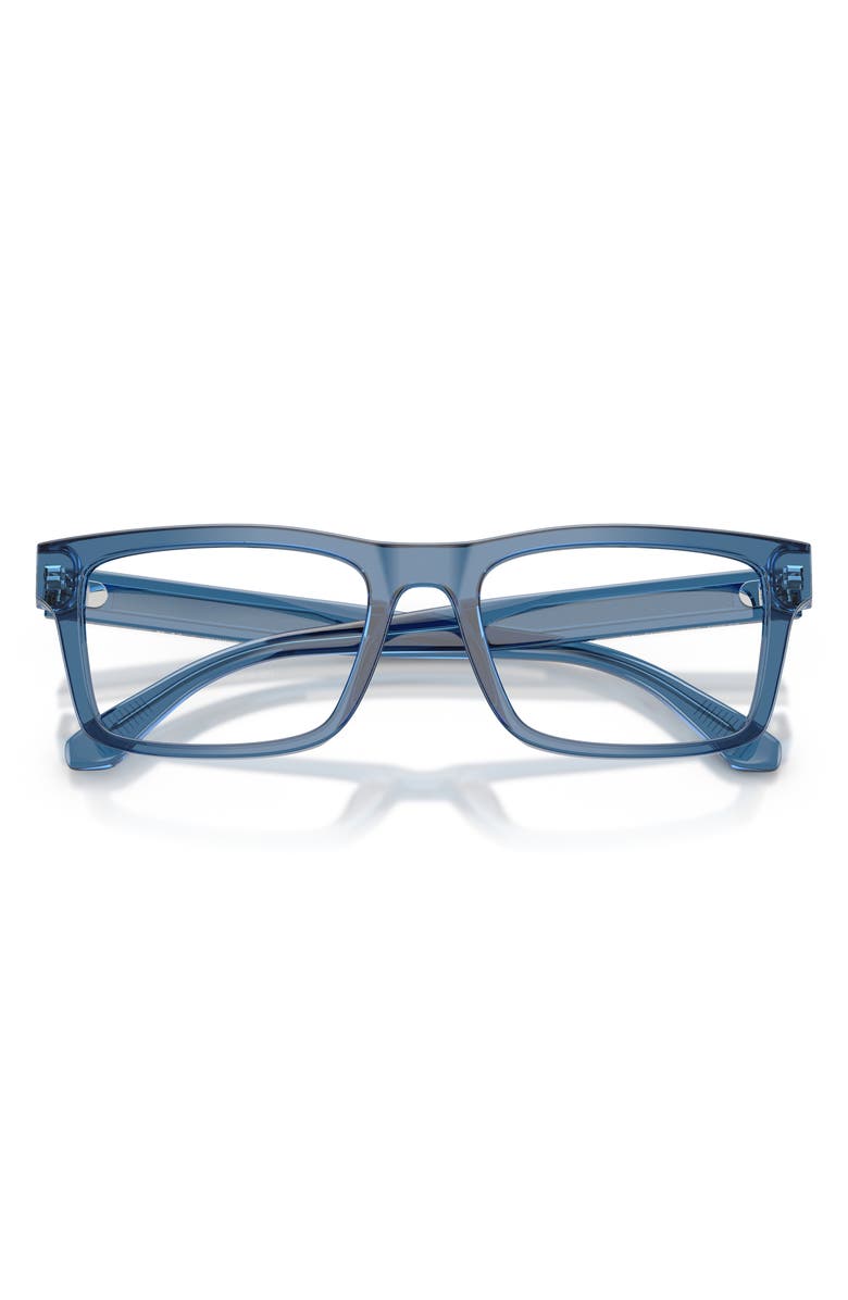 Emporio Armani 54mm Rectangle Optical Glasses, Alternate, color, Shiny Blue / Demo Lens