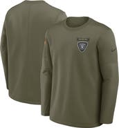 Nike Men's Nike Olive Las Vegas Raiders 2025 Salute to Service Sideline Coaches Therma-FIT Long Sleeve Shirt