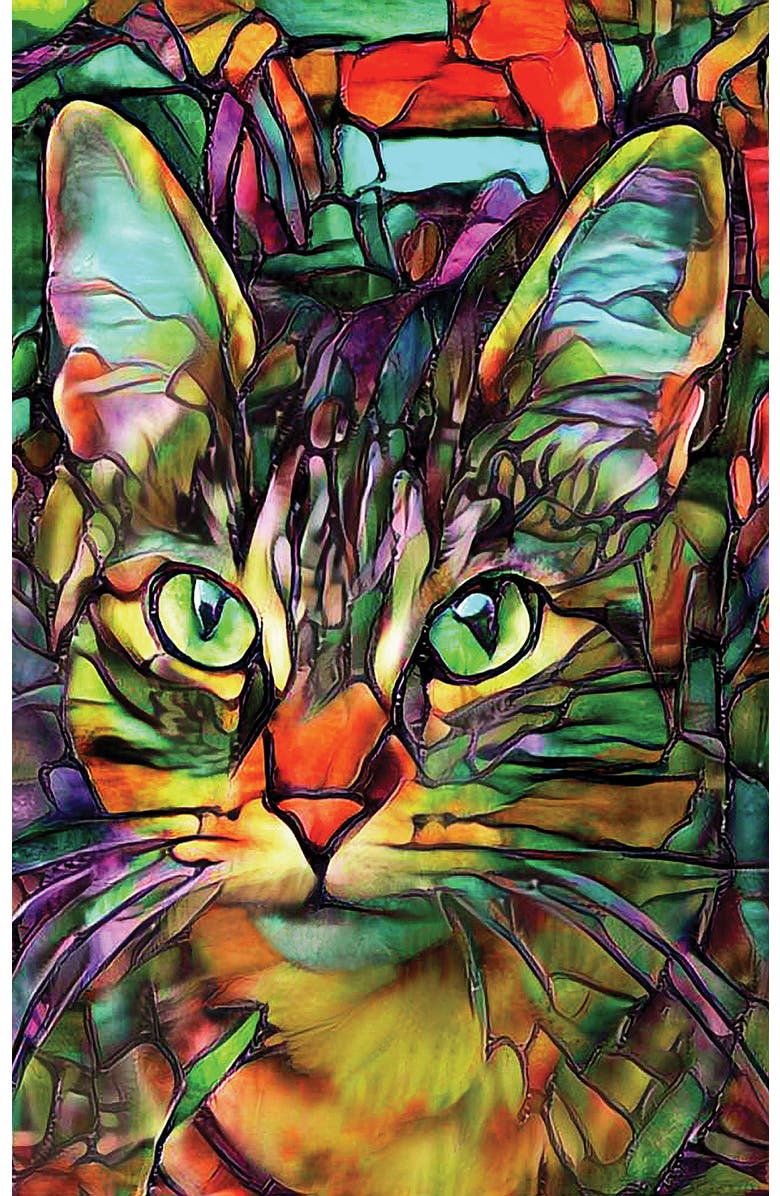 Sunsout Cookie Stained Glass Cat 550 piece Jigsaw Puzzle for Adults, Alternate, color, Multicolor