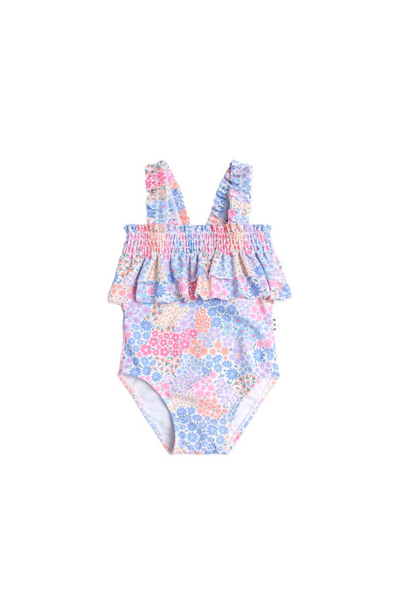 Huxbaby Shirred Swimsuit Floral Bloom, Main, color, Multi