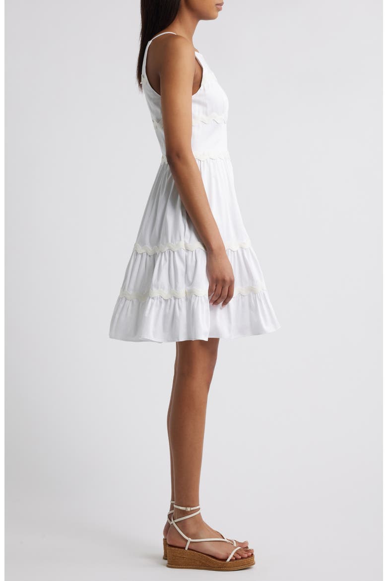 Angelynn Rickrack Fit & Flare Dress, Alternate, color, RESORT WHITE