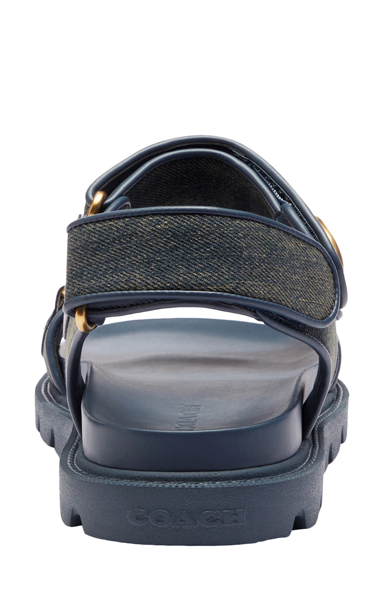 COACH Brynn Loved Denim Sandal, Alternate, color, Dark Indigo.