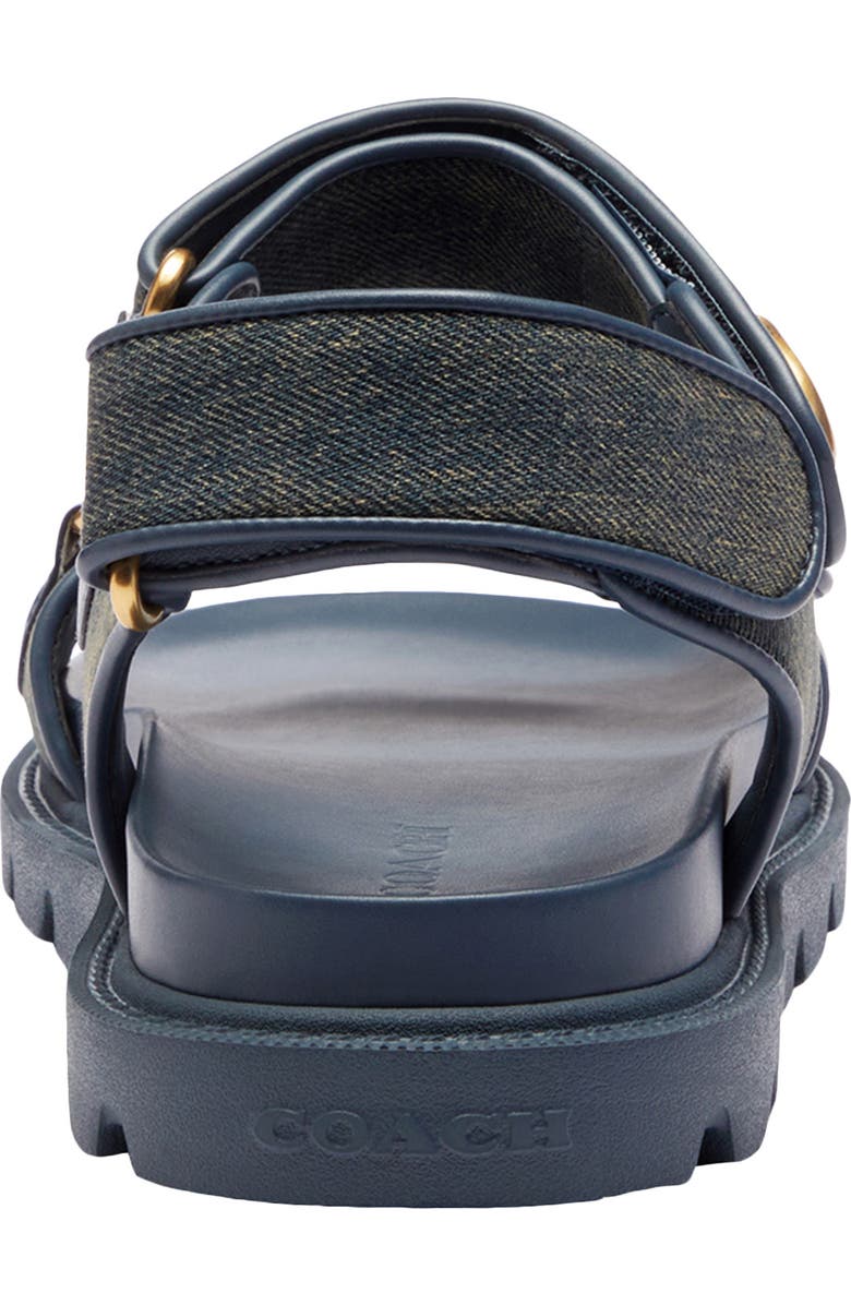 COACH Brynn Loved Denim Sandal, Alternate, color, Dark Indigo.