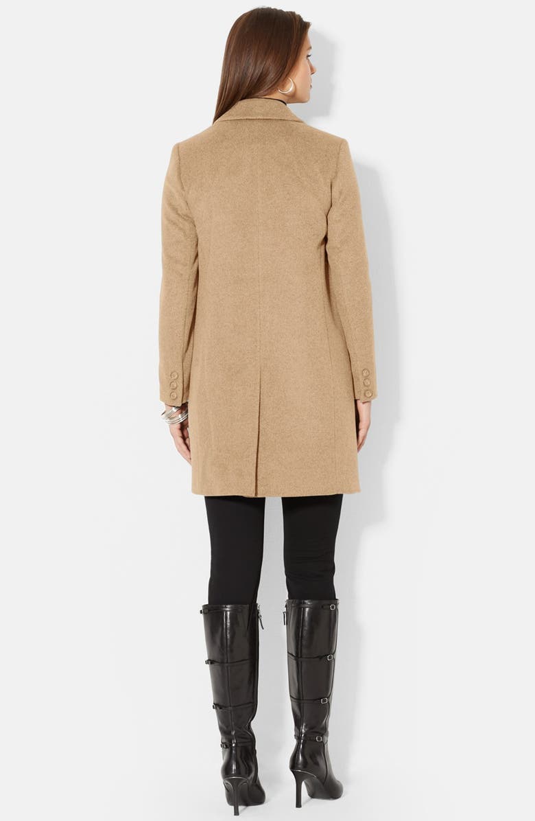 Lauren Ralph Lauren Wool Blend Reefer, Alternate, color, Camel