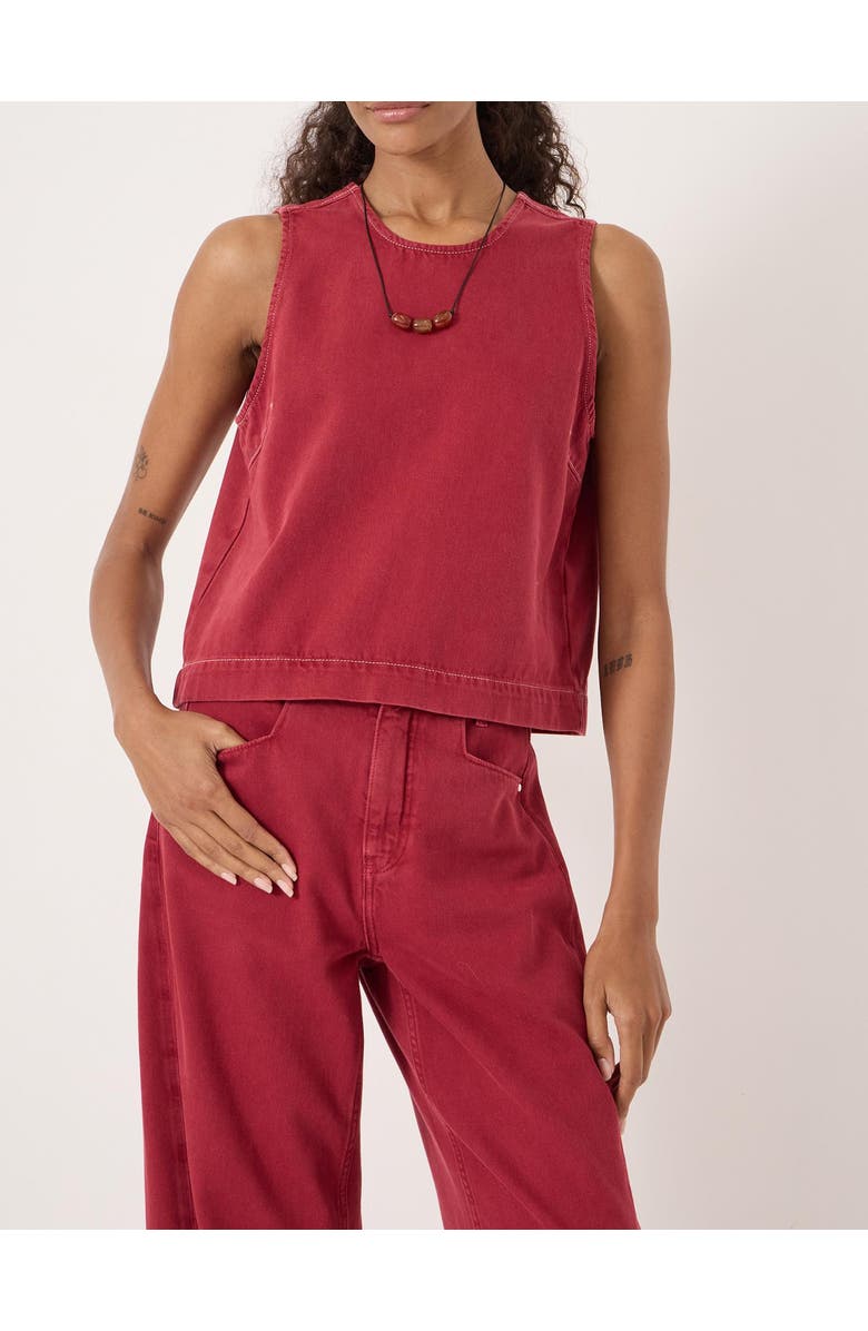 Hush Valerie Denim Shell Top, Alternate, color, Red