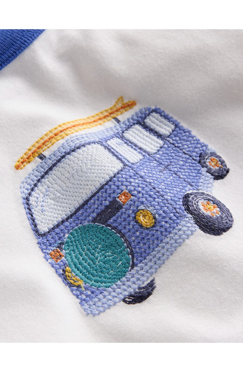Mini Boden Logo Jersey Play Set, Alternate, color, Blue Camper Van Stripe