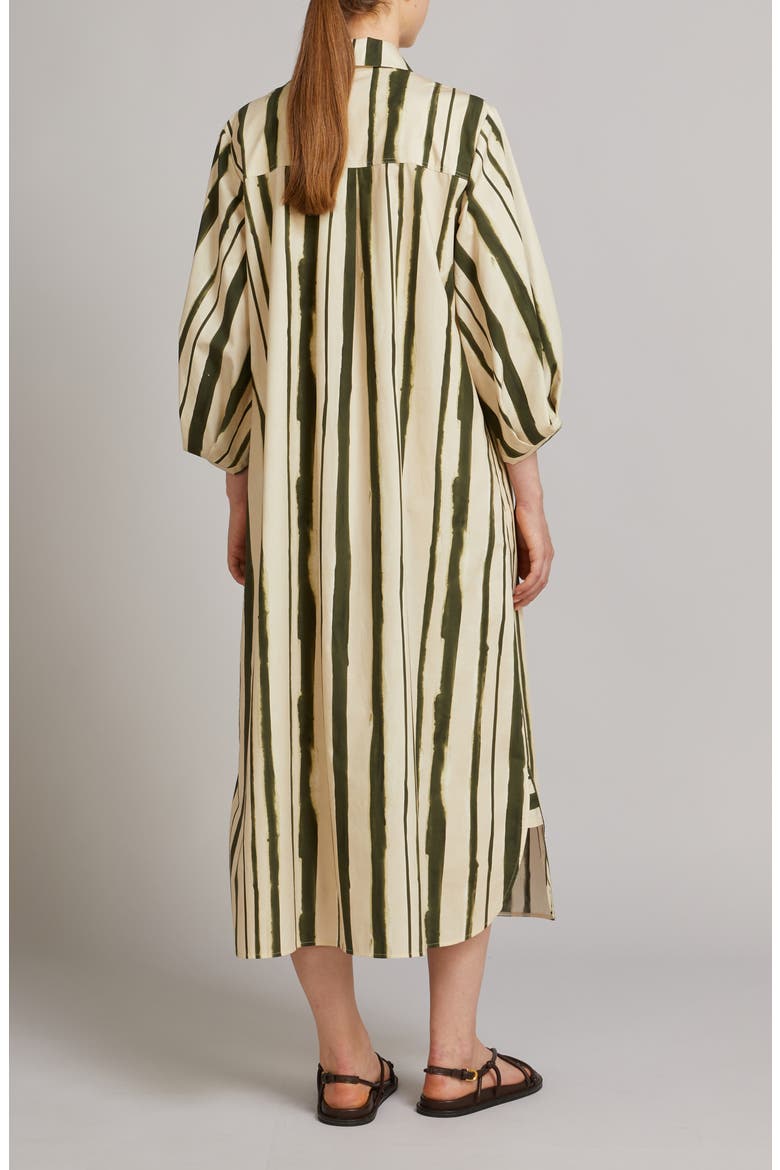 Falda Stripe Maxi Shirtdress, Alternate, color, MOSS GREEN