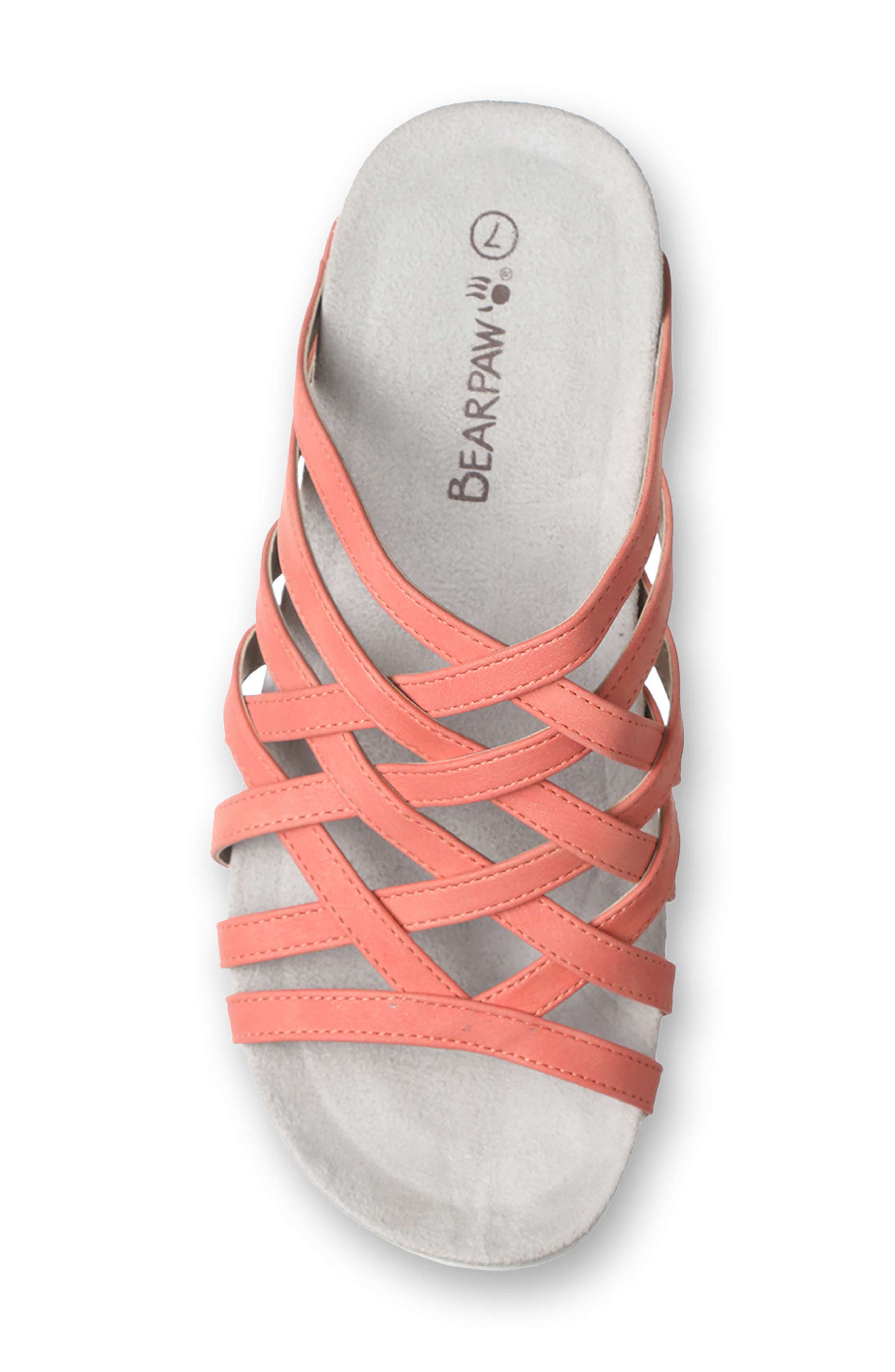 Zinnia Faux Leather Slide Sandal, Alternate, color, CORAL