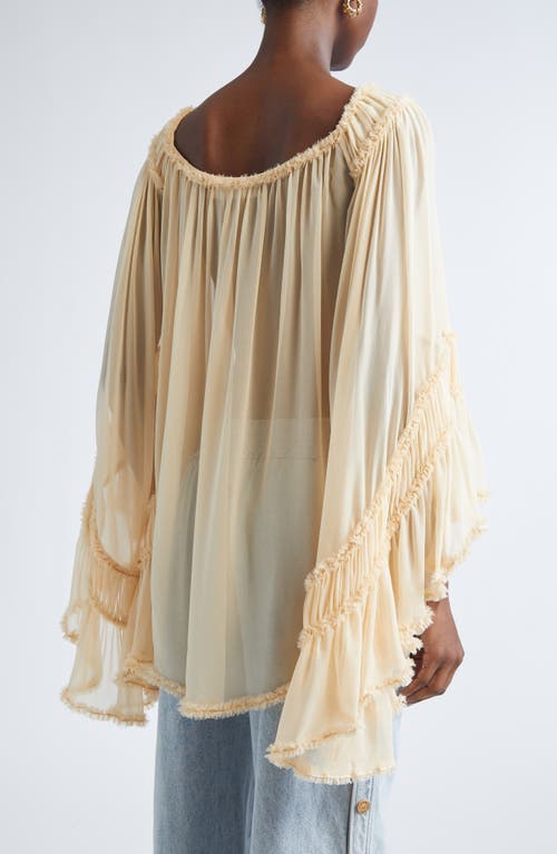 Zimmermann Rebellion Frayed Off The Shoulder Silk Top In White