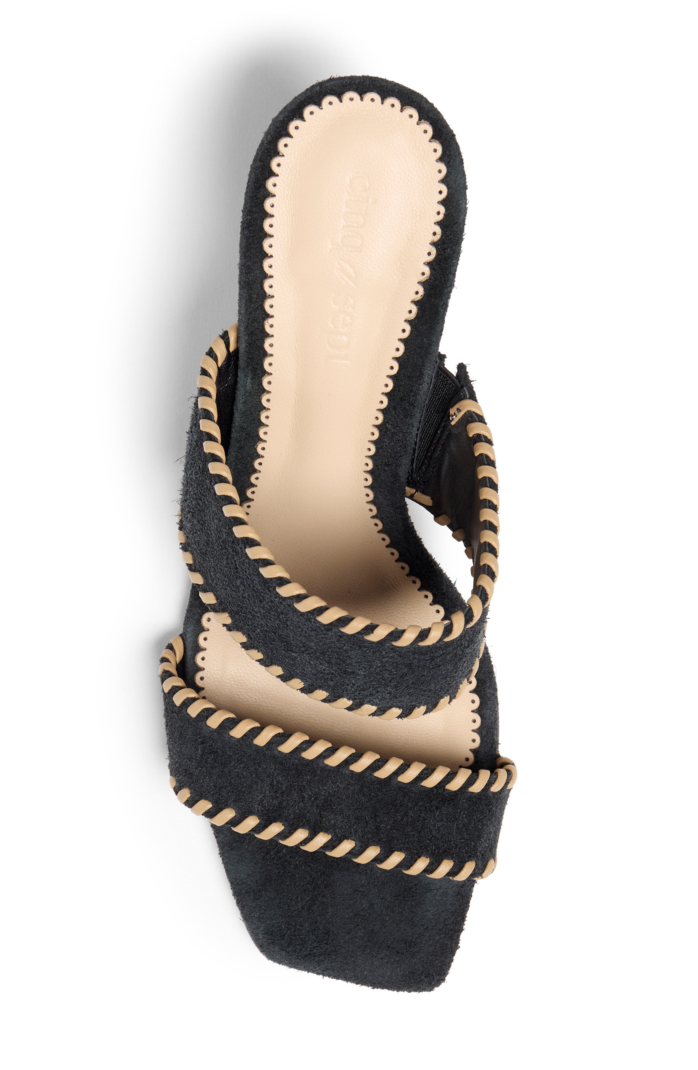 Cinq à Sept Sutton Whipstitch Sandal, Alternate, color, Black/ Brown Sugar
