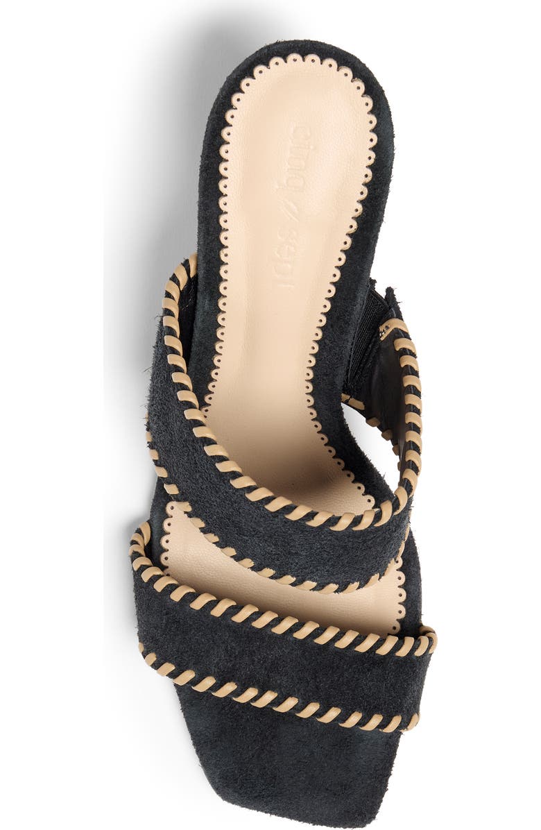 Cinq à Sept Sutton Whipstitch Sandal, Alternate, color, Black/ Brown Sugar