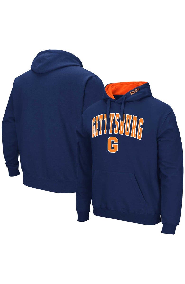COLOSSEUM Men's Colosseum Navy Gettysburg Bullets Arch & Logo 3.0 Pullover Hoodie, Main, color, Navy