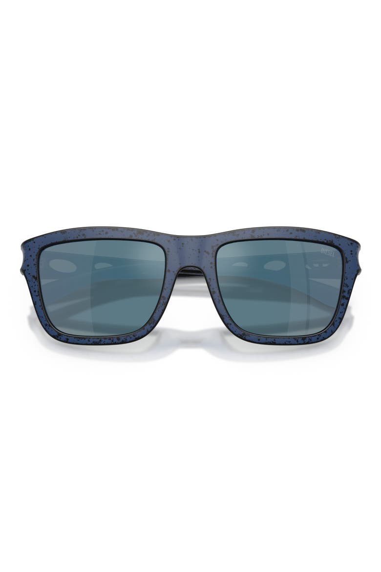 55mm Square Sunglasses, Alternate, color, BLUE BARRELING BLACK/ BLUE