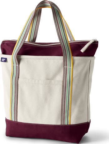 LANDS’END canvas tote bag size M Amazon.com: Lands' End Solid Zip Top Canvas Tote Black/black