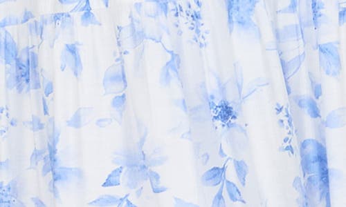 August Sky Shoulder Tie Floral Midi Dress