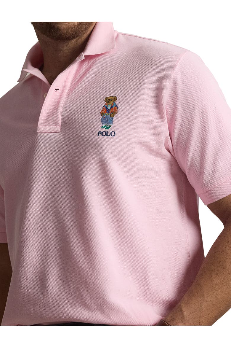 Big & Tall Summer Bear Mesh Polo Shirt, Alternate, color, GARDEN PINK