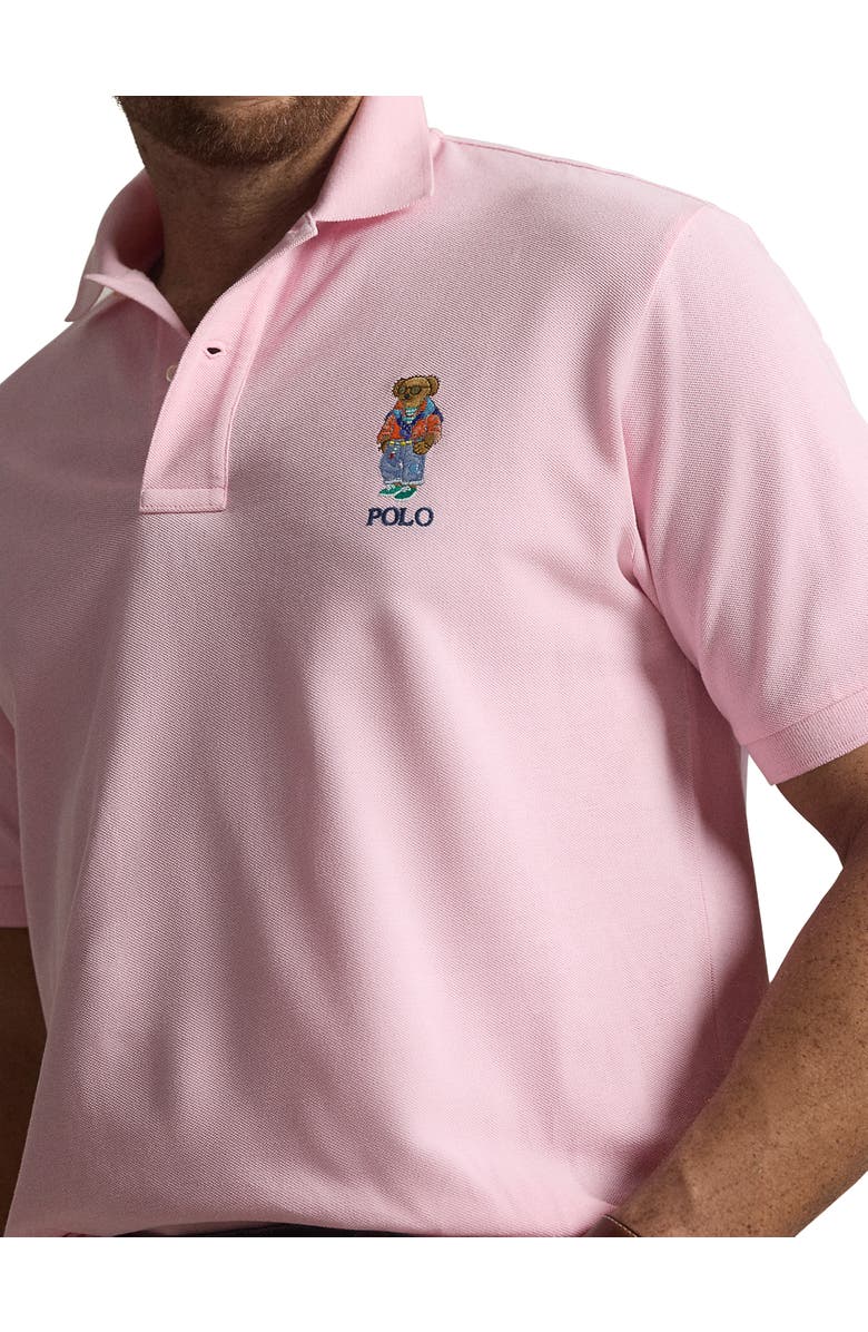 Polo Ralph Lauren Big & Tall Summer Bear Mesh Polo Shirt, Alternate, color, Garden Pink