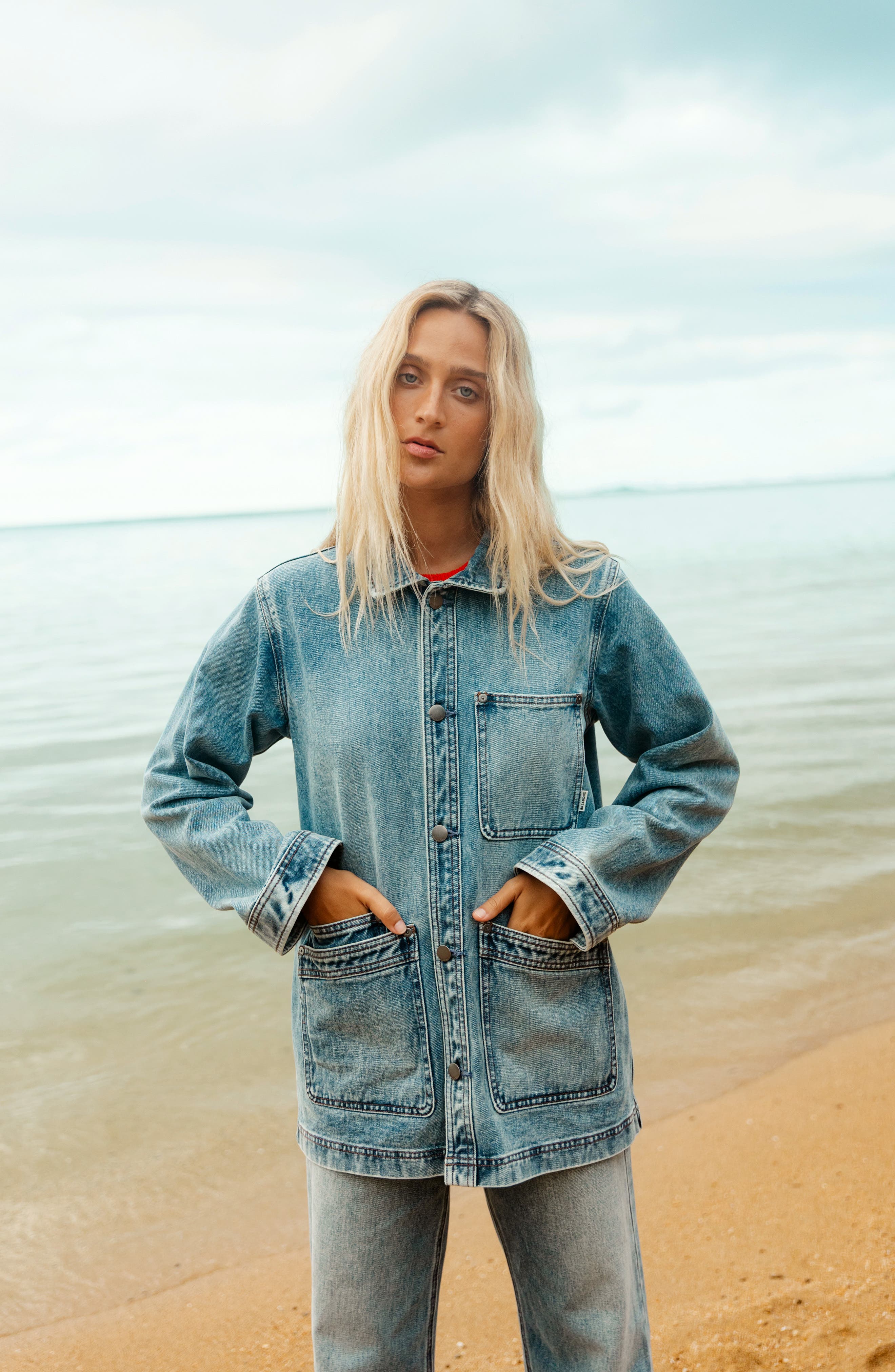 Oversize Denim Chore Coat - image 2