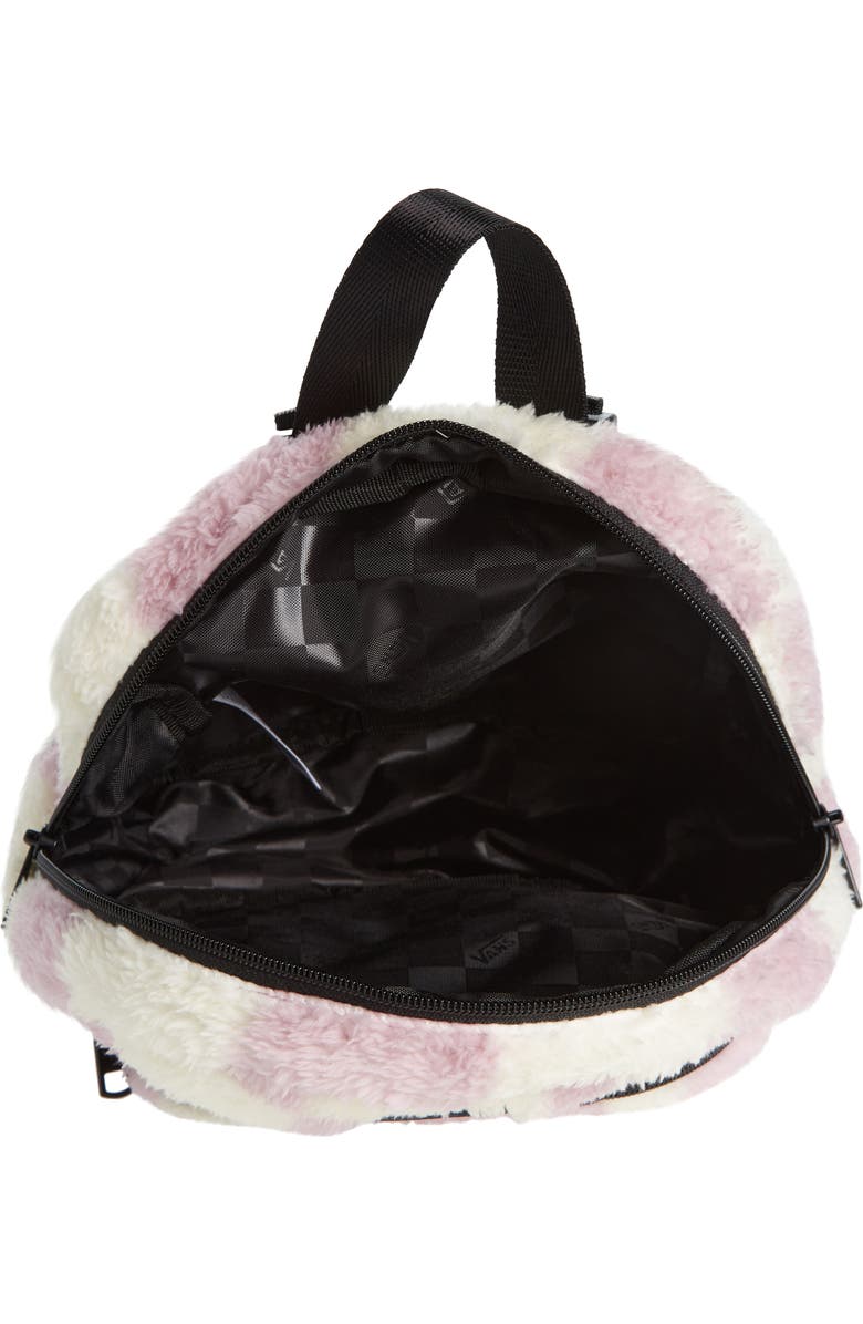 Vans Black Sheep Checkerboard Faux Fur Backpack, Alternate, color,
