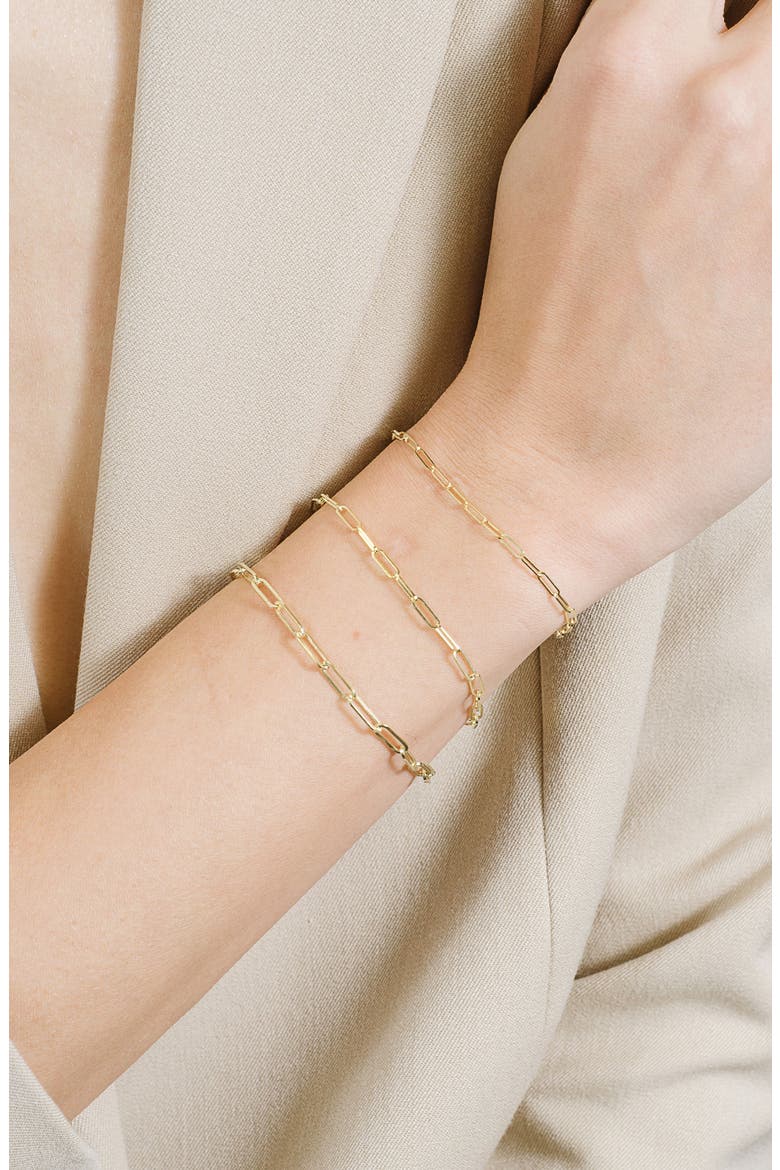 Petite Paper Clip Chain Bracelet, Alternate, color, 14KYG