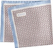 Eton Geometric Print Silk Twill Pocket Square