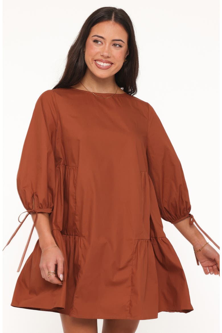 Arthur Long Sleeve Minidress, Alternate, color, CAMEL