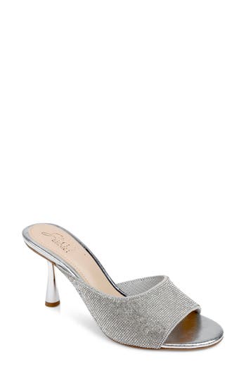 Jewel Badgley Mischka Haya Slide Sandal In Silver