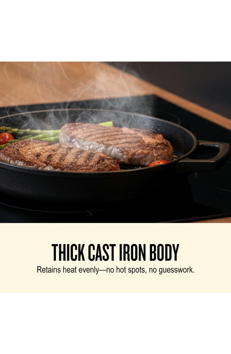 Alva Nori 11-inch Enameled Cast Iron Grill Pan, Alternate, color, Black