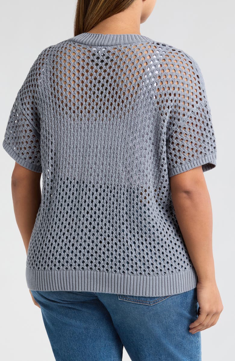 DR2 by Daniel Rainn Open Stitch Cardigan Sweater, Alternate, color, P896 Slate Blue