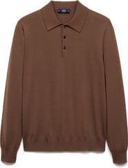 MANGO Merino Wool Polo Sweater