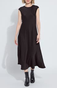 Lysse Silvana Bias Cut Stretch Satin Midi Dress