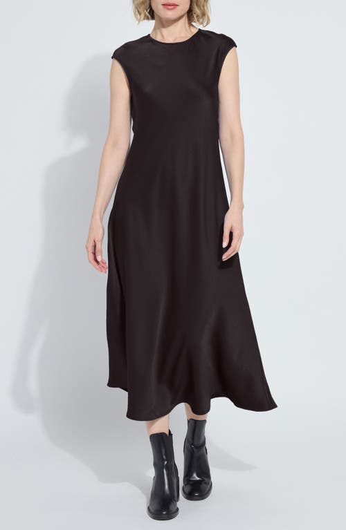 Lyssé Lysse Silvana Bias Cut Stretch Satin Midi Dress In Black