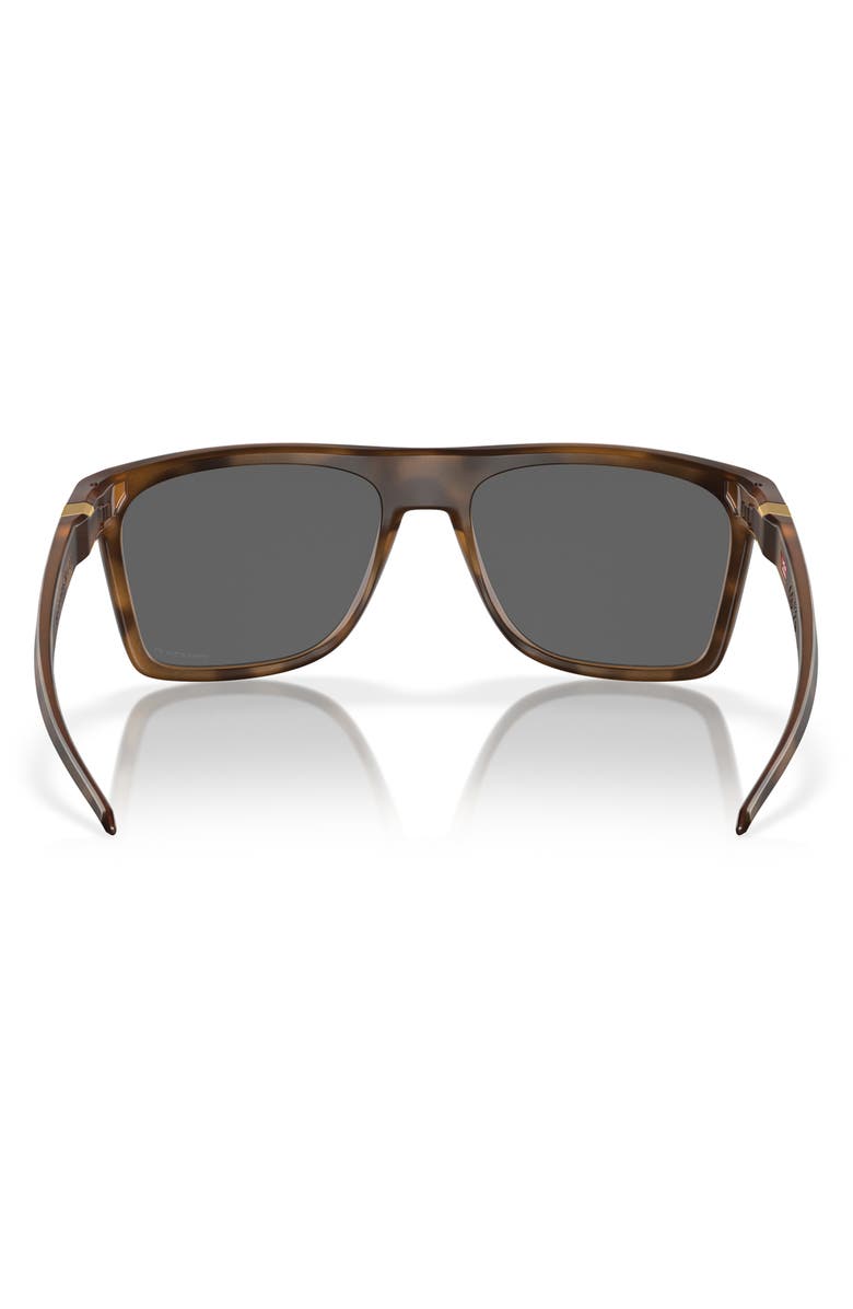 Oakley Leffingwell 57mm Prizm<sup>™</sup> Polarized Rectangular Sunglasses, Alternate, color, Brown Tort