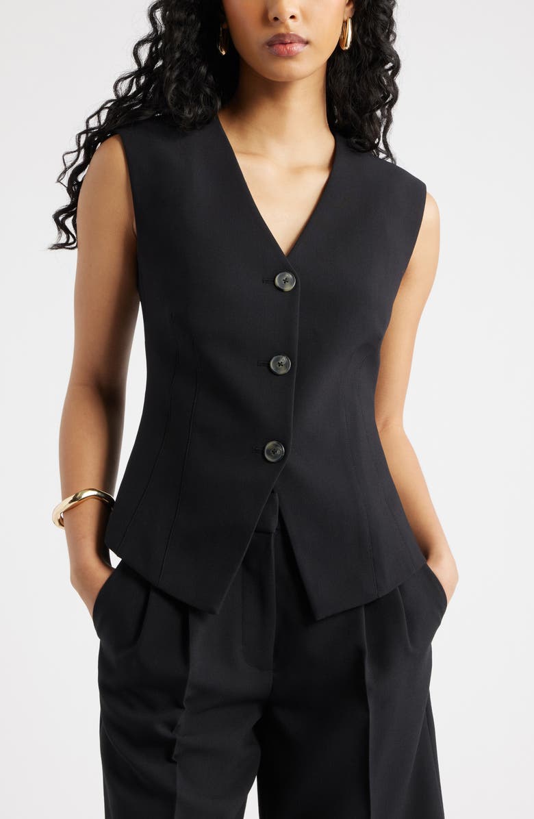 Open Edit The Icon Darted Vest, Main, color, Black