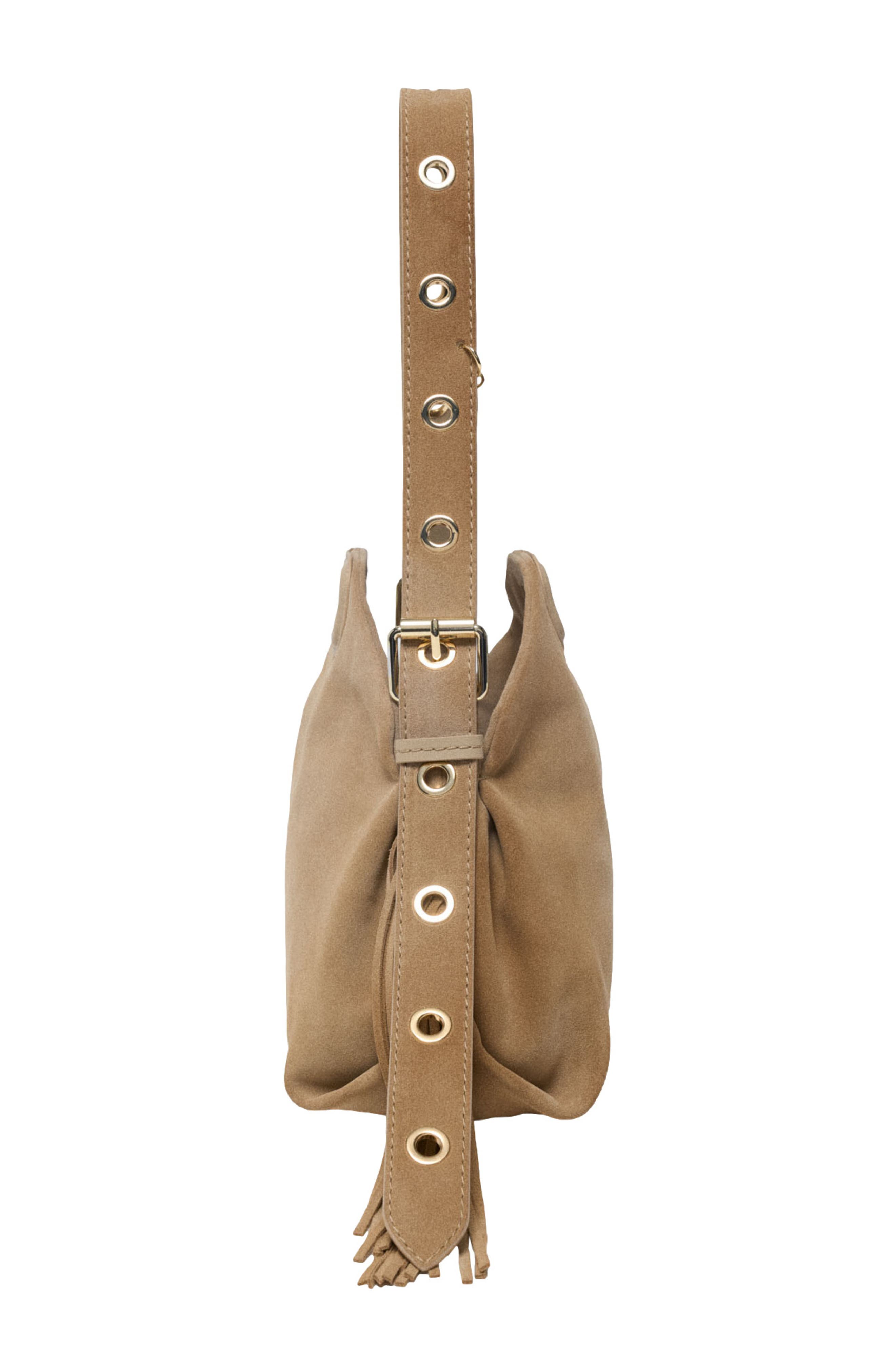 maje Suede Miss M bag, Alternate, color, Cappucino