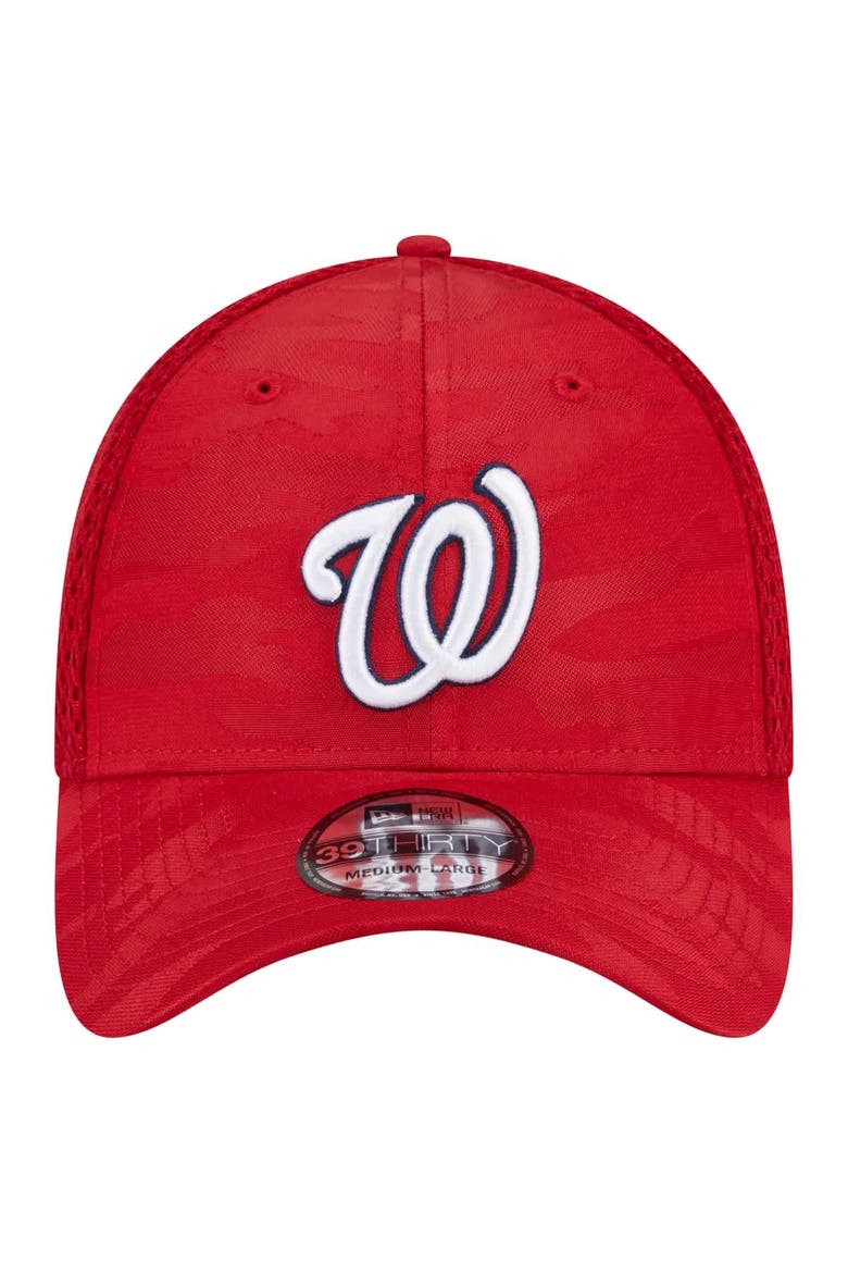 Men's New Era Red Washington Nationals Subtle Camo 39THIRTY Flex Hat, Alternate, color, Red
