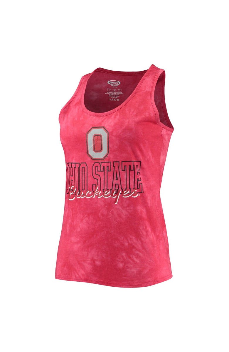 CONCEPTS SPORT Women's Concepts Sport Scarlet Ohio State Buckeyes Billboard Tie-Dye Tank Top & Shorts Set, Alternate, color, 